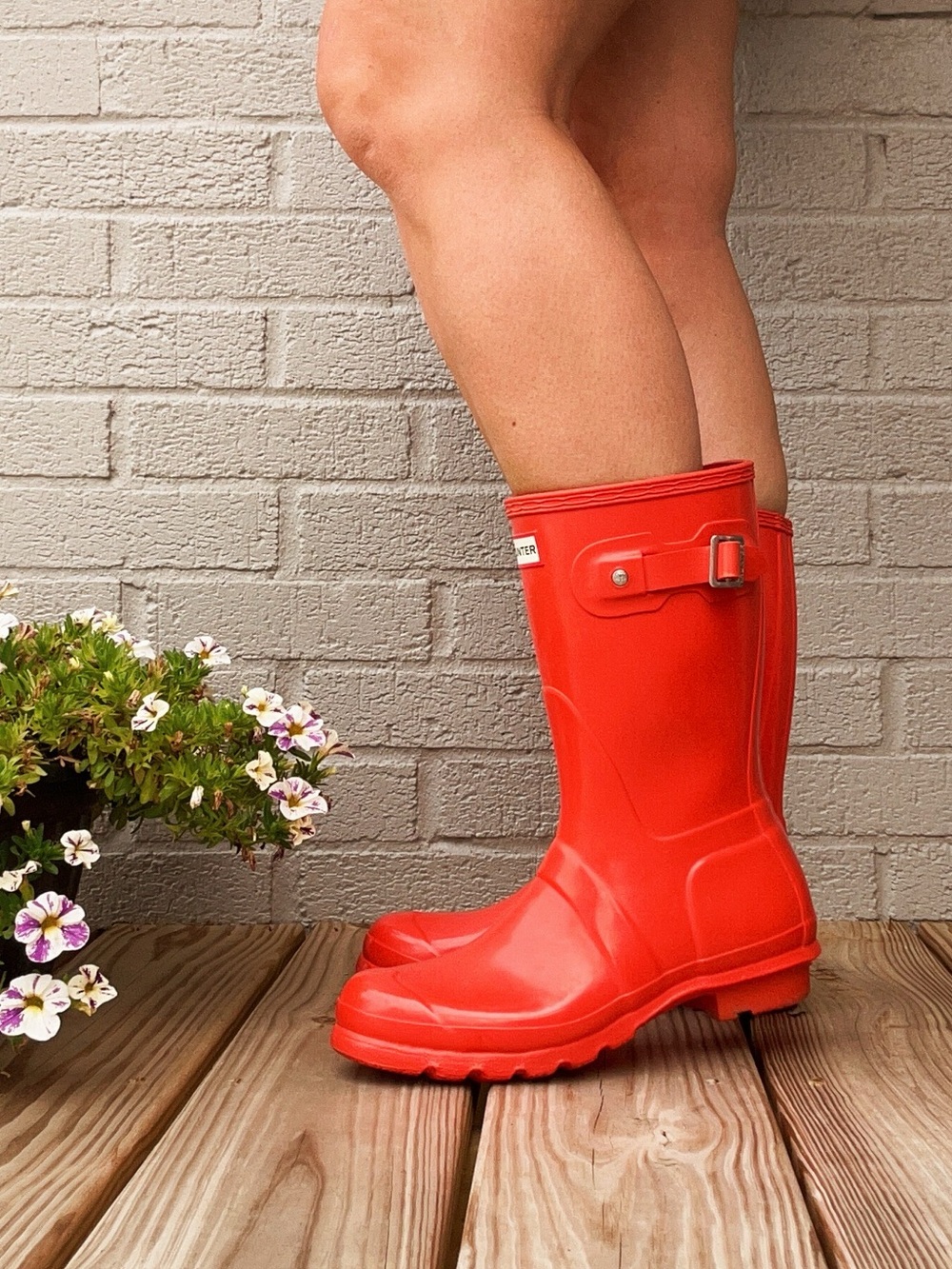 Hunter Original Short Gloss Orange Boots